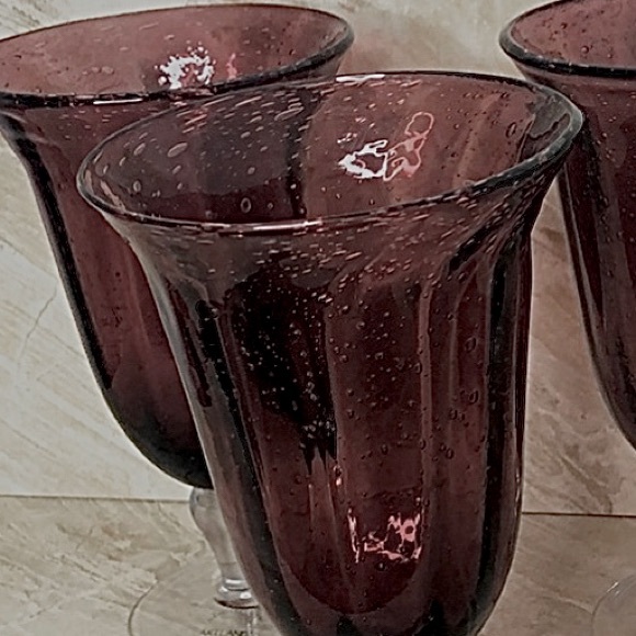 LAST SET! 4 Artland Savannah Purple Bubble Glass 14oz Drinking Glasses Goblets - Picture 14 of 16